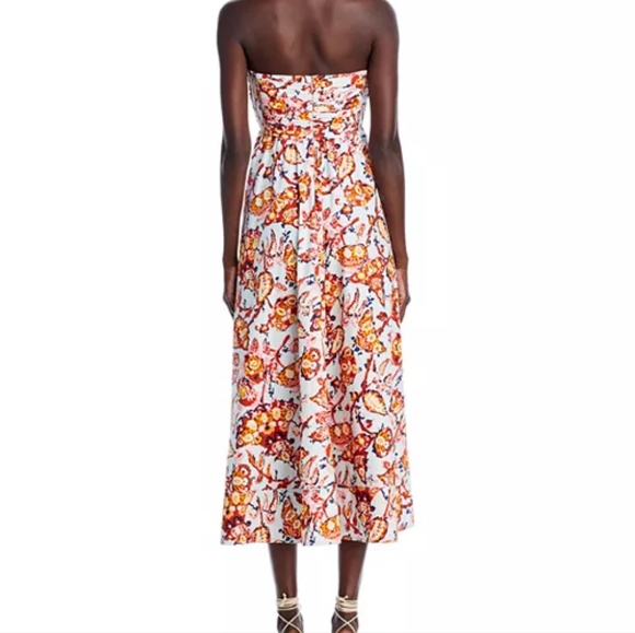 A.L.C. Tate Cotton Printed Strapless A-Line Midi Dress - Picture 2 of 9